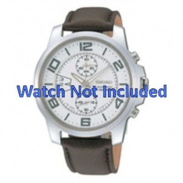Seiko bracelet de montre 7T94-0AV0 / SNN165P1 Cuir Brun 20mm + coutures brunes